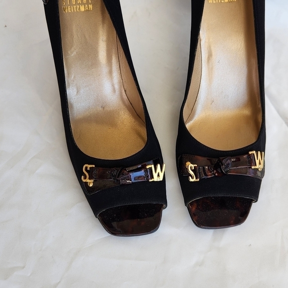 Stuart Weitzman Leather, Bow Peep Toe, 3” Heel‎ - Picture 4 of 10